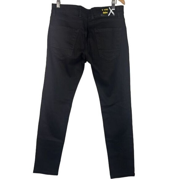 XWay Sernes Mens Graphic Denim Jeans Black & Yellow Size 32 MOD: 6104 Y2K VTG - Picture 3 of 12